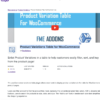 Product Variations Table for WooCommerce