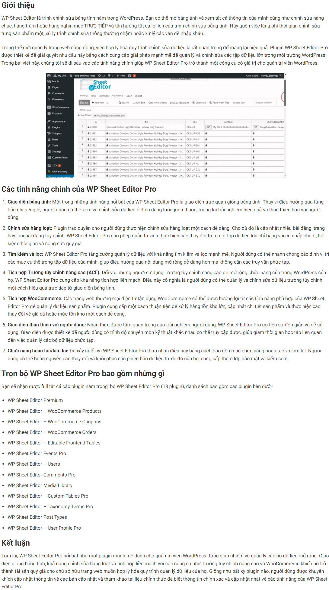 Trọn bộ WP Sheet Editor Pro và các Plugin đi kèm 4 WP Sheet Editor Pro 1