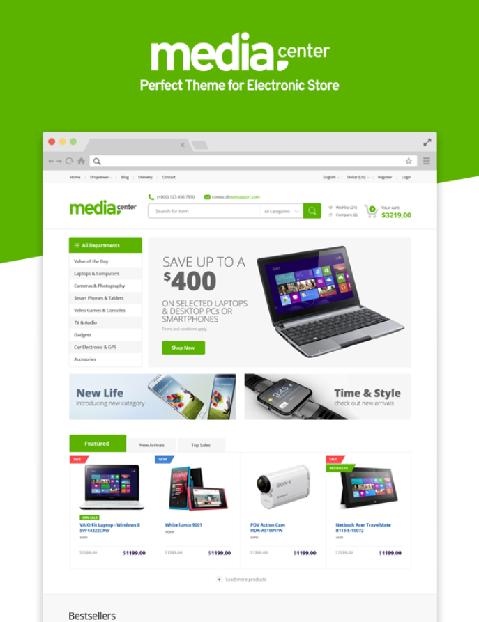 MediaCenter - Electronics Store WooCommerce Theme