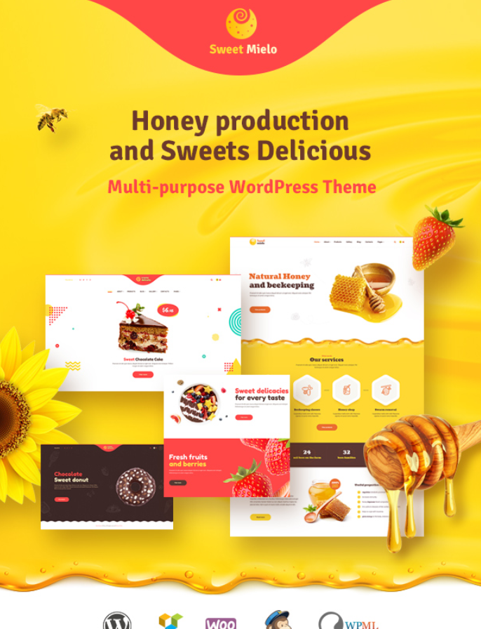 SweetMielo - Honey Production and Sweets Delicious WordPress Theme