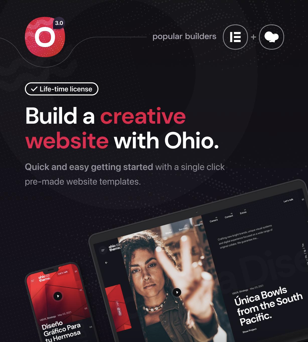 Ohio - Creative Portfolio & Agency WordPress Theme