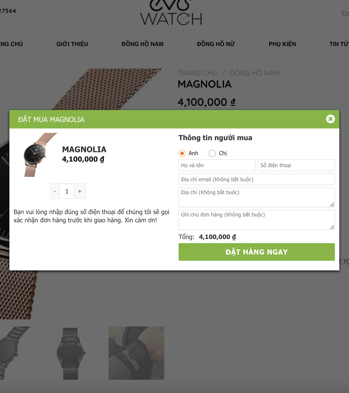 Plugin mua hàng nhanh cho Woocommerce - Quick Buy
