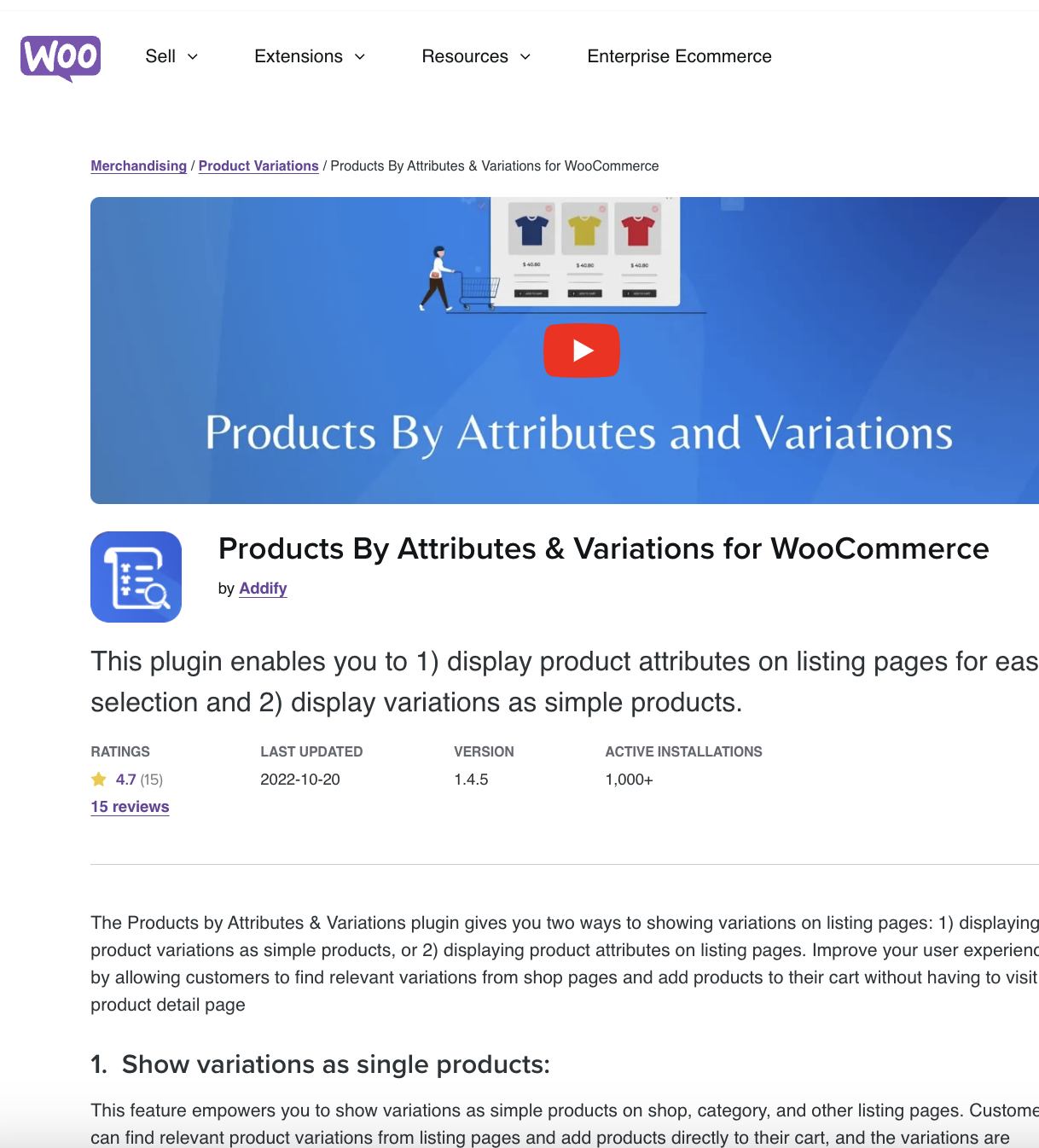 Products By Attributes & Variations for WooCommerce