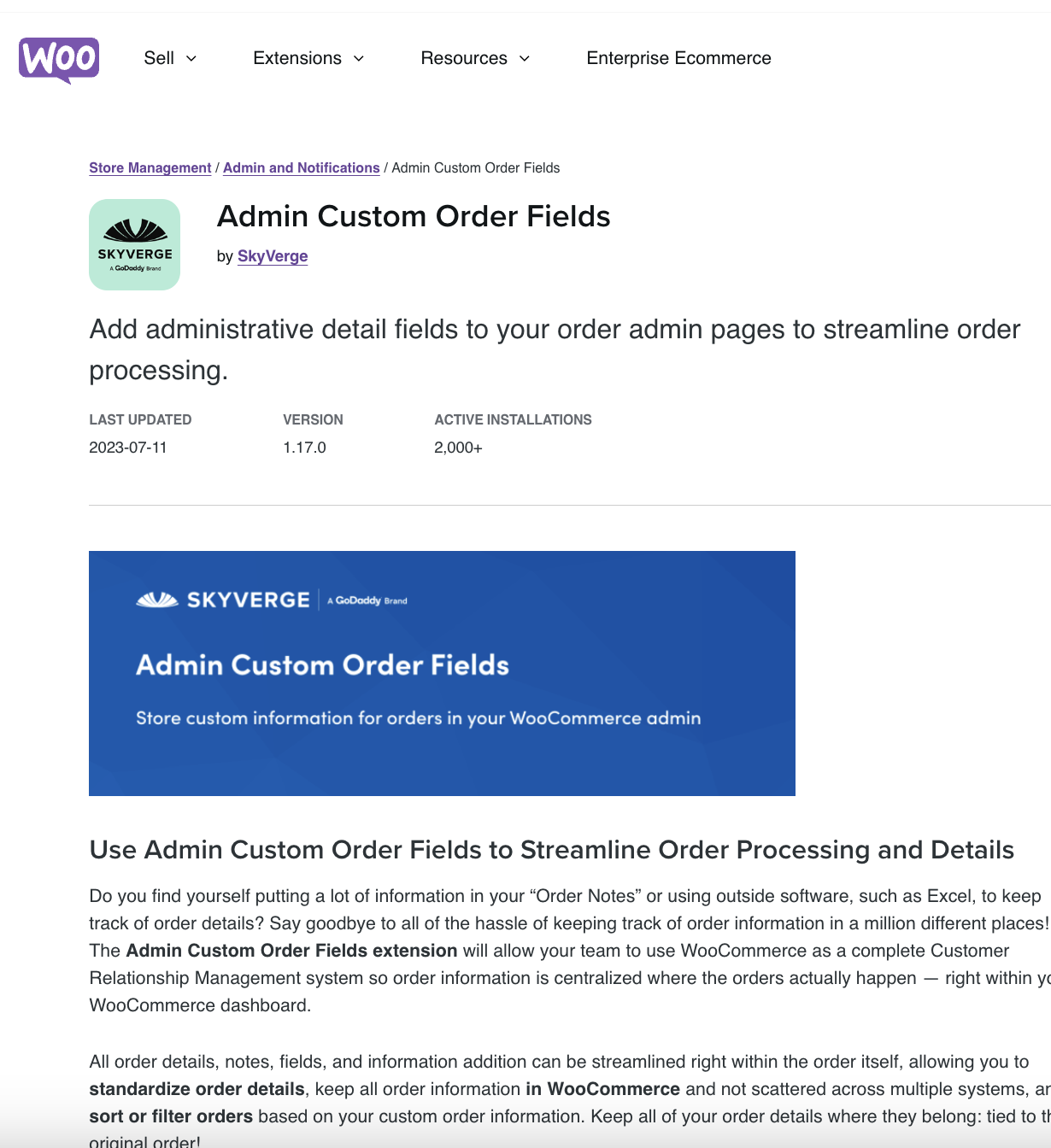 Admin Custom Order Fields