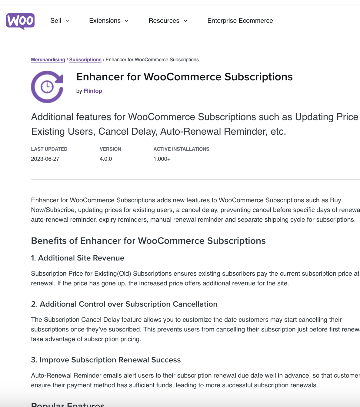 Enhancer for WooCommerce Subscriptions