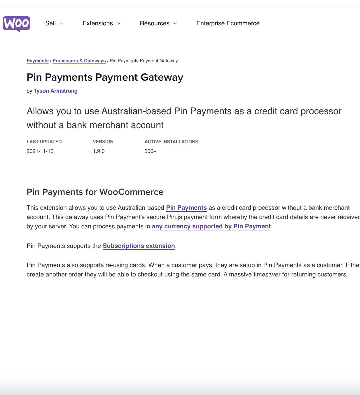 Pin Payments Payment Gateway