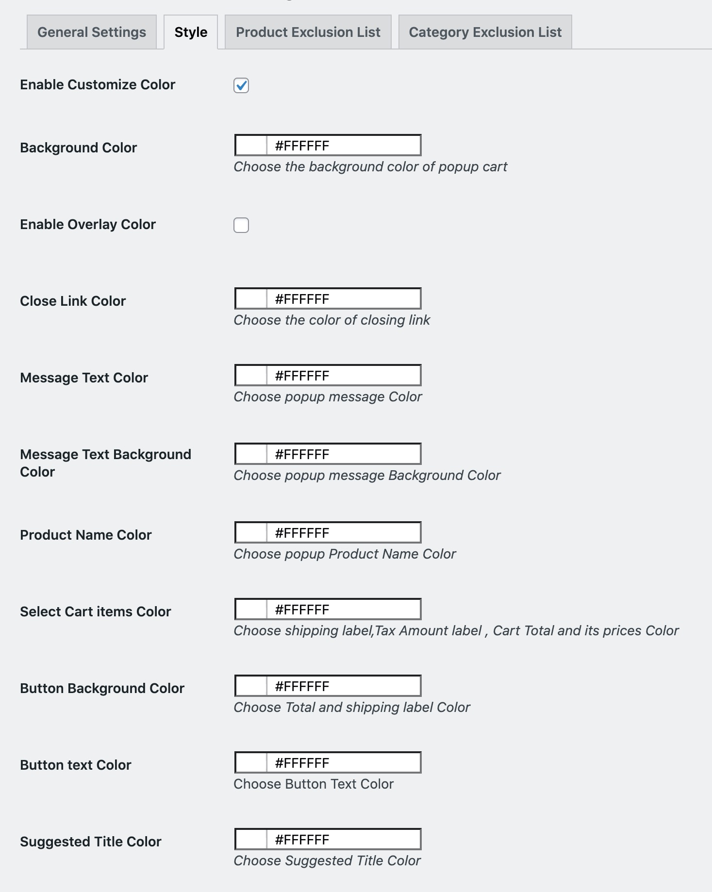 Popup Style Setting 1