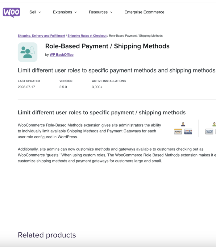 Woocommerce Role-Based Payment / Shipping Methods