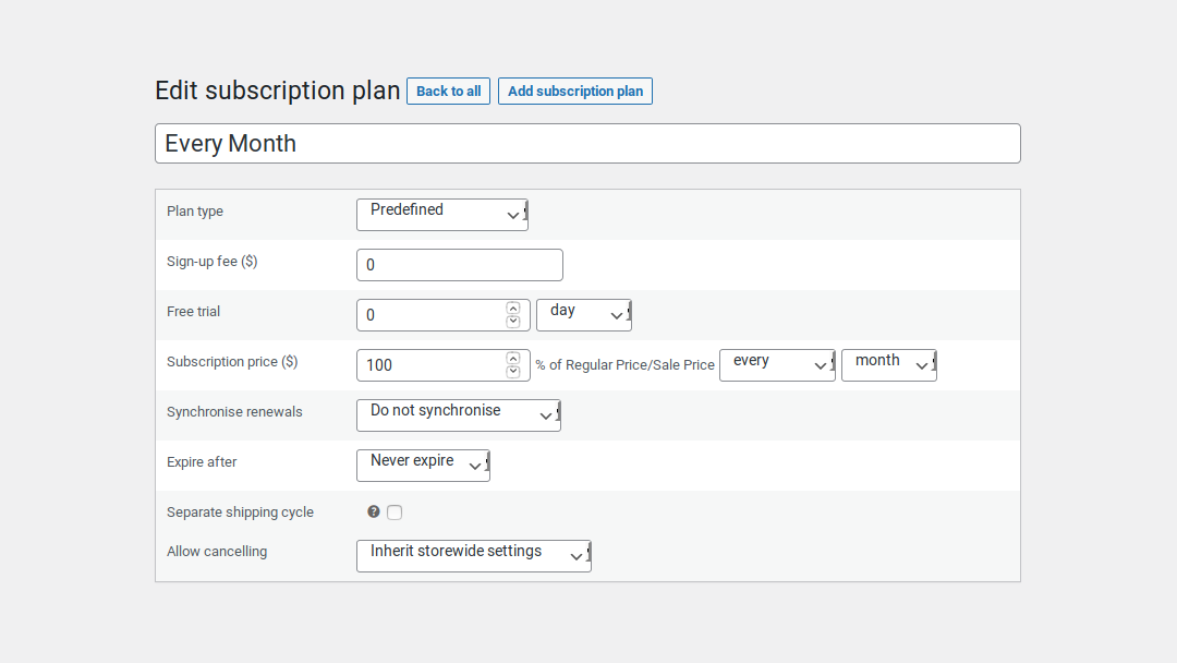 Simple and Variable Product Subscriptions 1