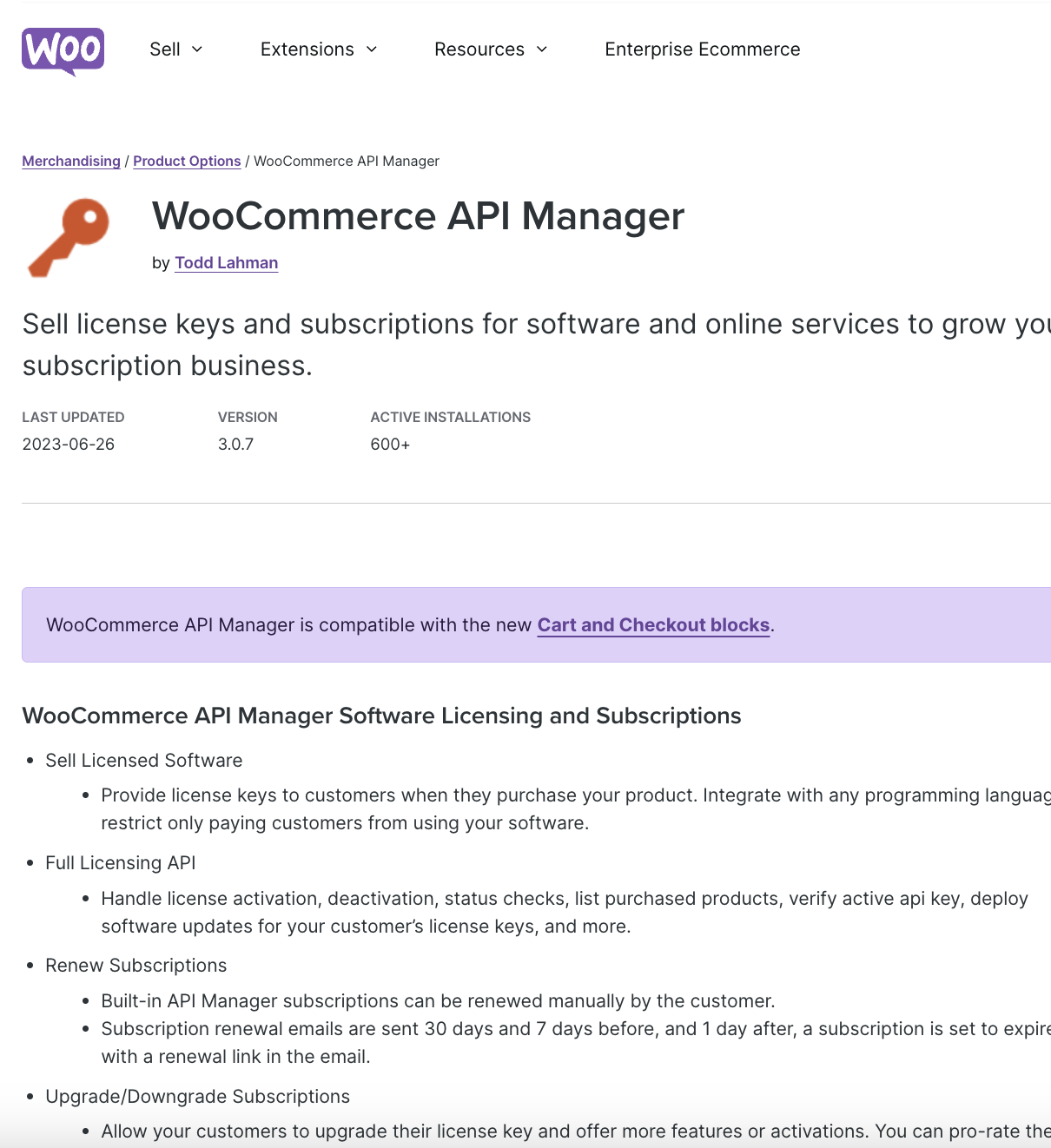 WooCommerce API Manager