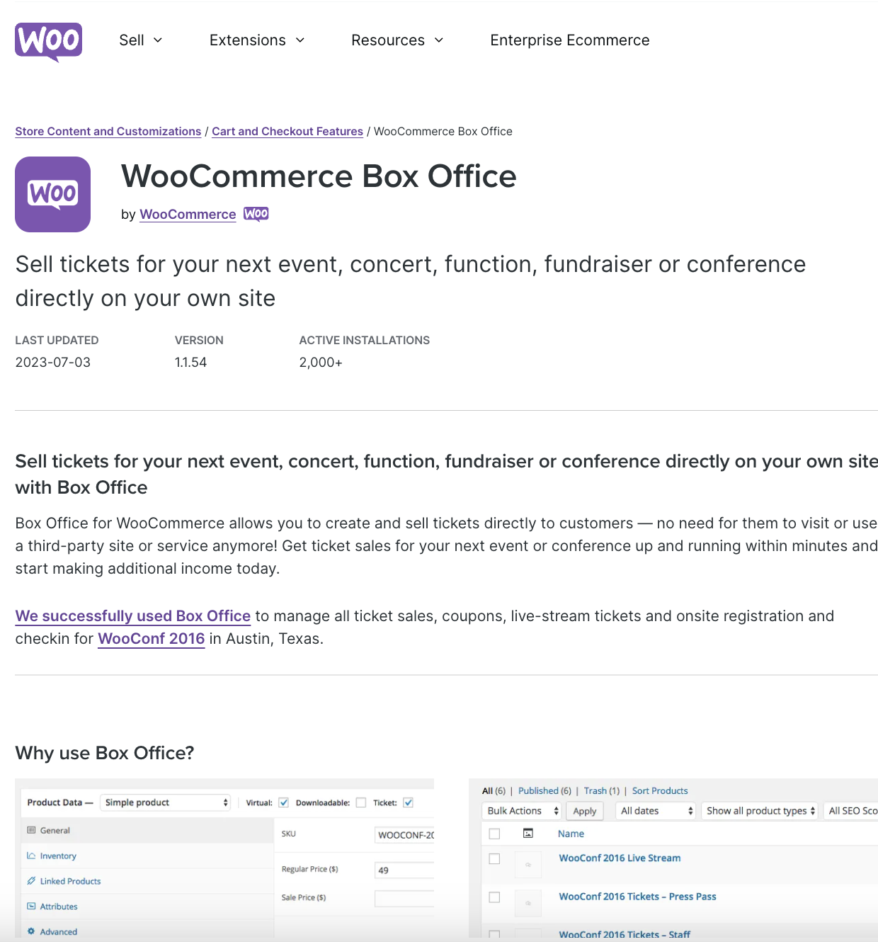 WooCommerce Box Office