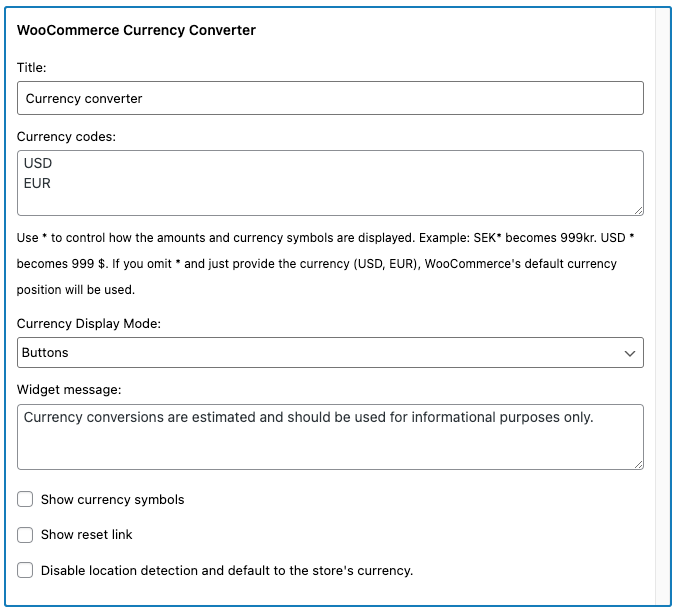 wc currency converter widget form