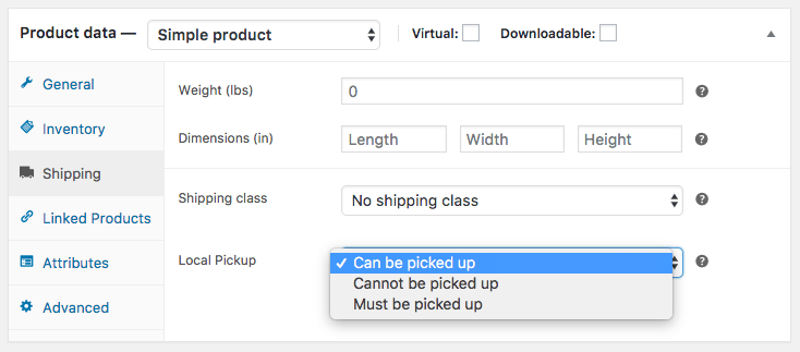 woocommerce local pickup plus product pickup setting