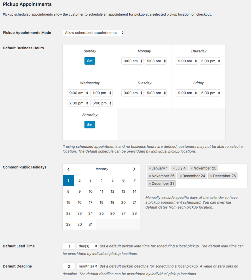 woocommerce local pickup plus settings 2