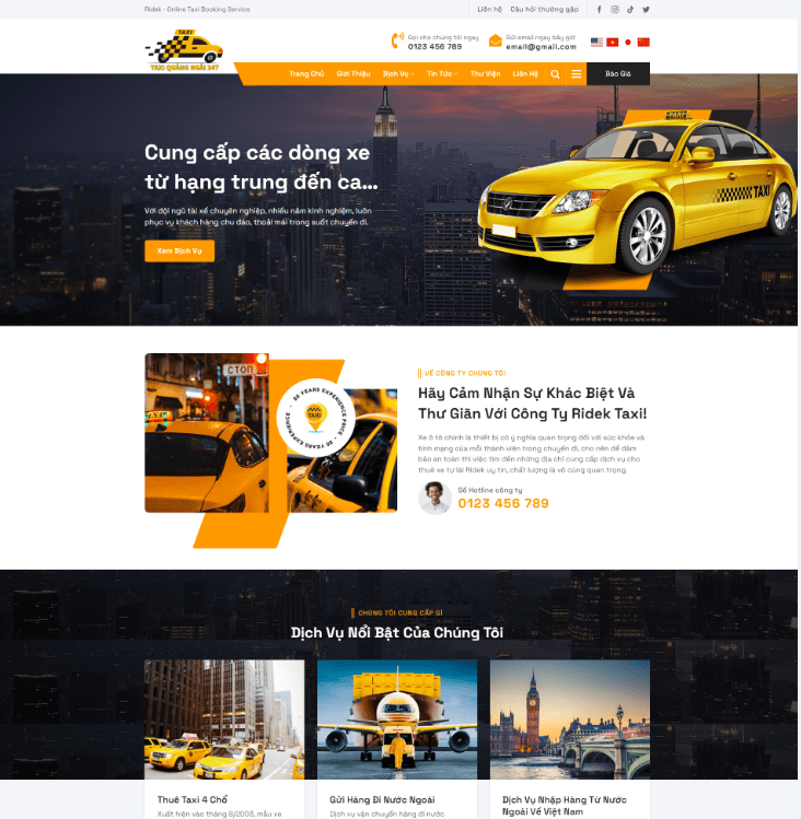 Theme wordpress dịch vụ cho thuê xe taxi 7