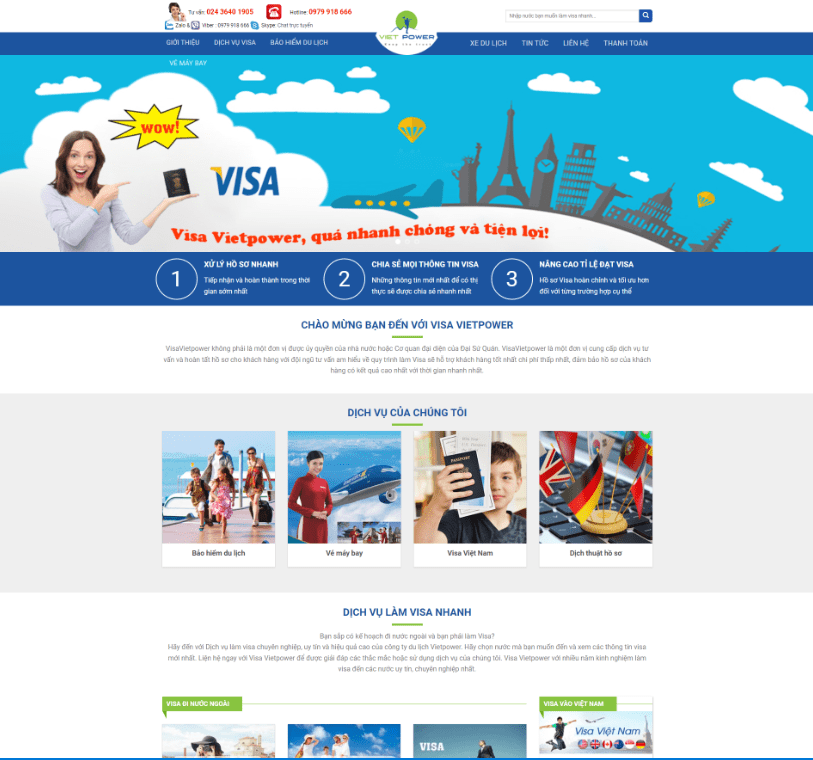 Theme wordpress dịch vụ làm visa 2