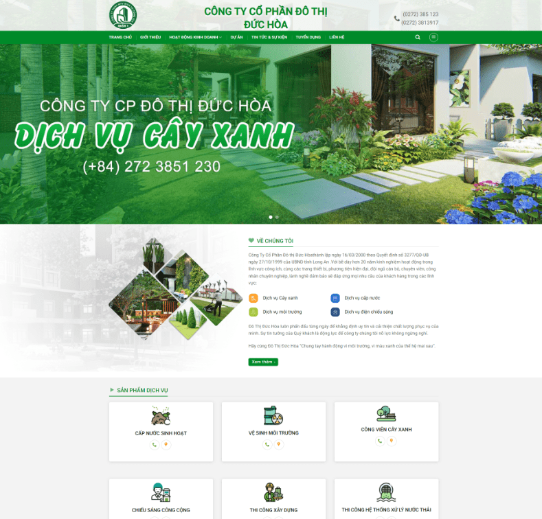 Theme wordpress công ty cây xanh đô thị