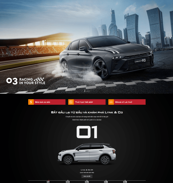 Theme WordPress Showroom Ô Tô Lynk&Co