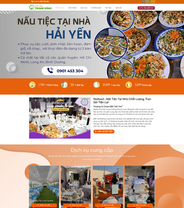 Theme wordpress dịch vụ nấu tiệc cưới tại nhà