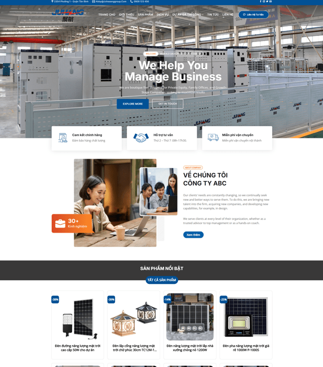 Theme wordpress giới thiệu công ty năng lượng mặt trời 5