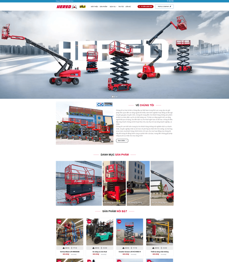Theme wordpress bán xe nâng người 3