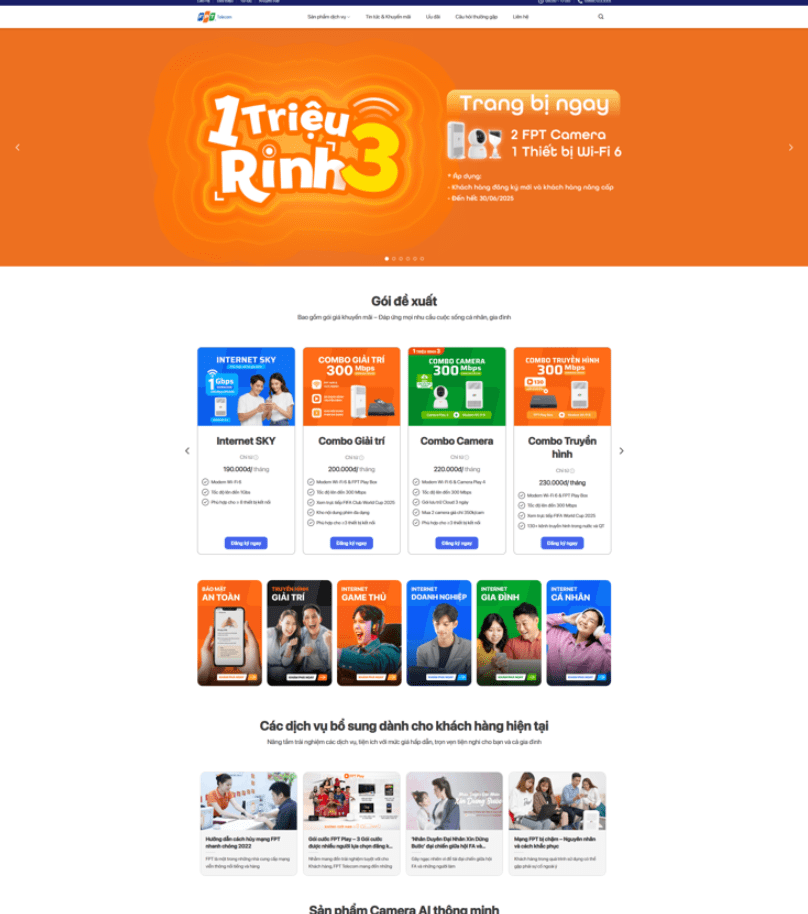 Theme wordpress lắp mạng, camera fpt 2