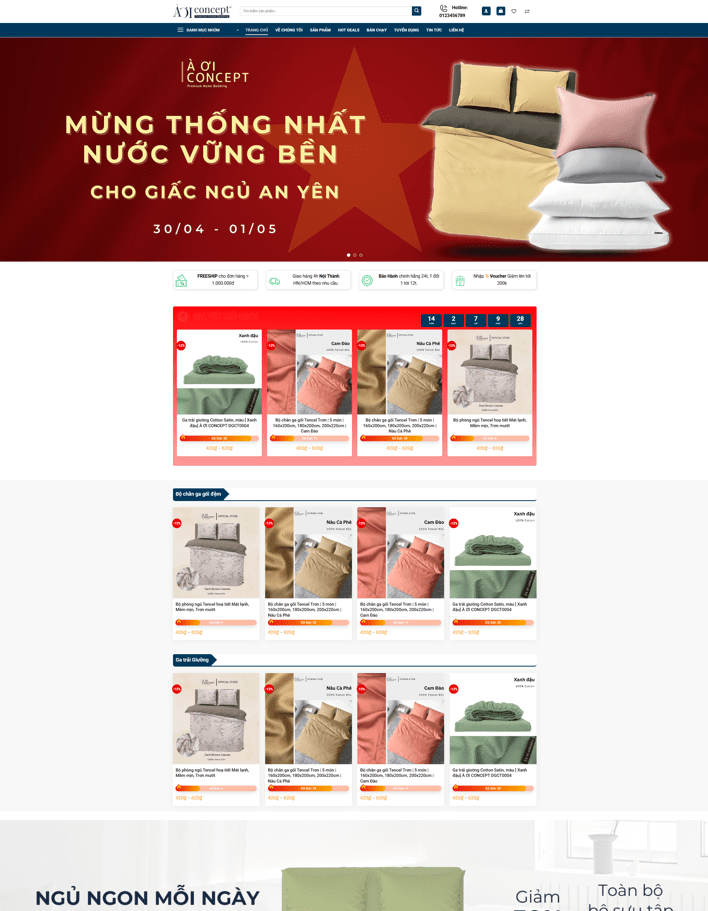 Theme wordpress bán nệm 1