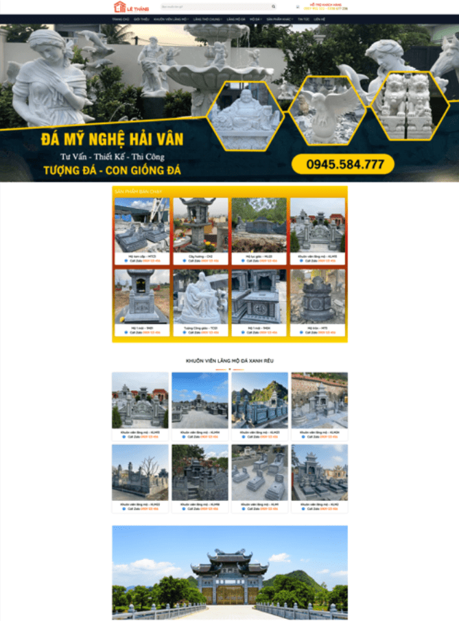 Theme WordPress Cơ Sở Làm Mộ Đá 3