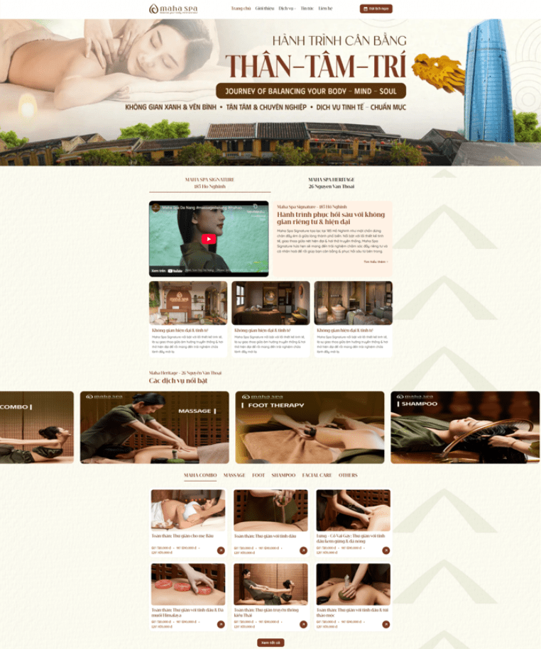 Theme wordpress giới thiệu cơ sở massage, spa