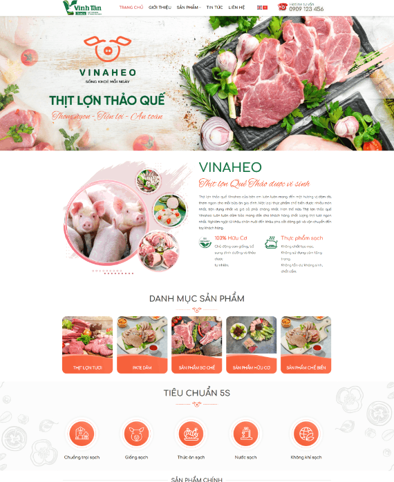 Theme wordpress bán thịt heo sạch