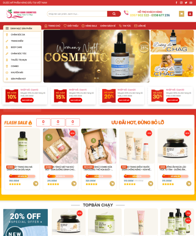 Theme WordPress Mỹ Phẩm 11