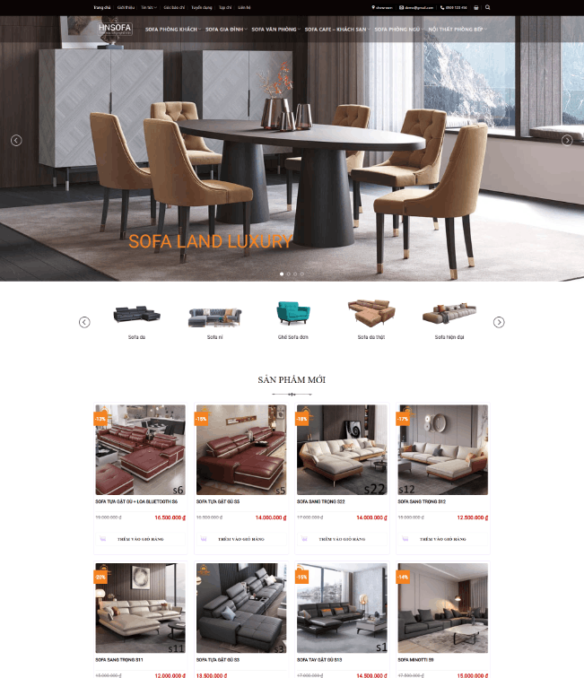 Theme WordPress Bán Ghế Sofa 3