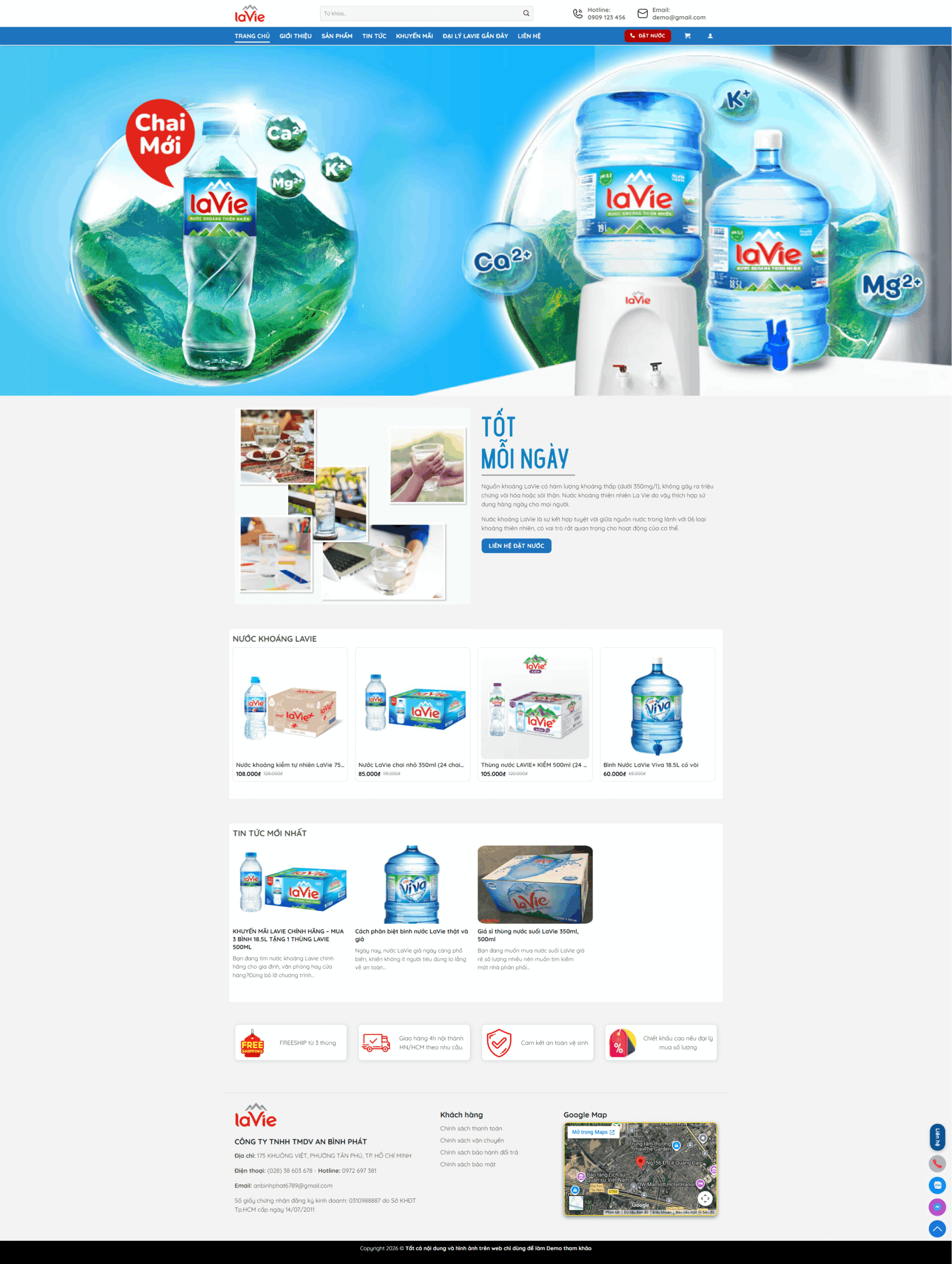Theme wordpress bán nước khoáng