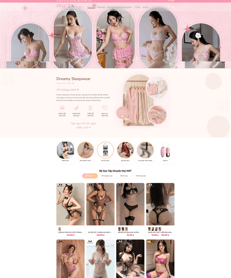 Theme WordPress Shop Đồ Ngủ, Nội Y & Thời Trang Sexy