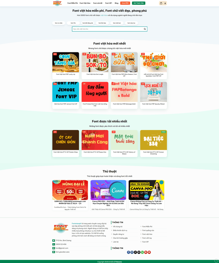 Theme WordPress Bán Tài Nguyên Số & Font Chữ