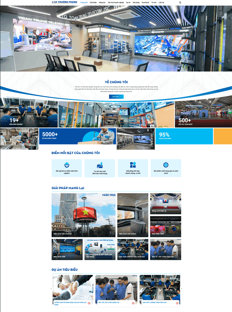 Theme WordPress Công Ty Màn Hình LED hiện đại