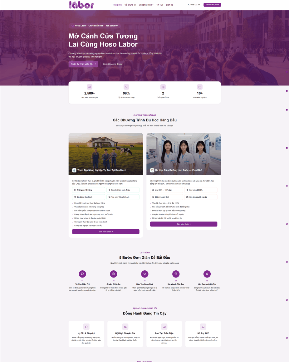 Theme WordPress du học Hàn Quốc