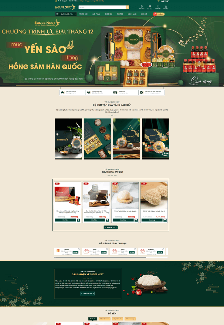 Theme wordpress bán yến sào giao diện sang trọng