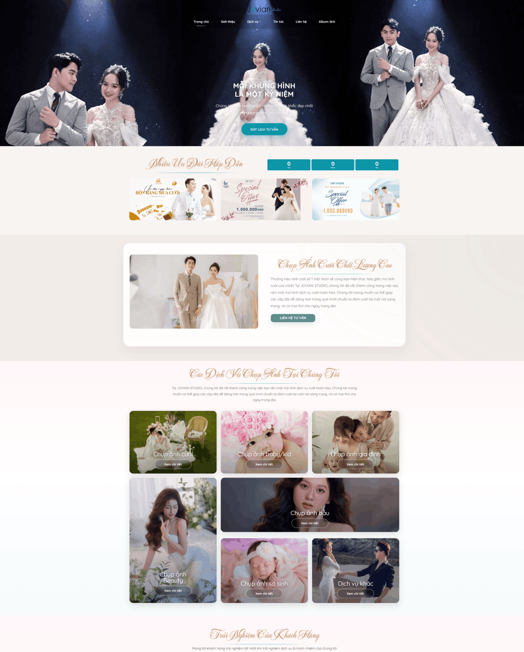 Theme WordPress Studio Áo Cưới Phong Cách Hàn Quốc