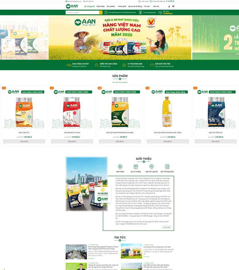 Theme WordPress công ty bán gạo