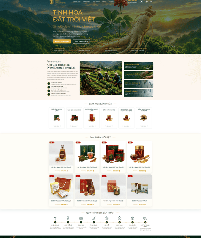 Theme wordpress bán sâm ngọc linh
