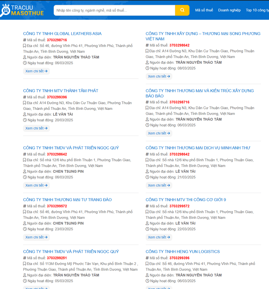 Theme WordPress Tra Cứu Mã Số Thuế 01